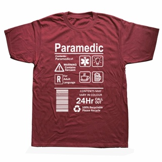 [S-5XL]เสื้อยืดแขนสั้น ผ้าฝ้าย พิมพ์ลายกู้ภัย Paramedic แฟชั่นสําหรับวันเกิด