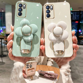 เคสโทรศัพท์มือถือแบบนิ่ม ลายดอกทานตะวัน หมุนได้ พร้อมที่ตั้งวาง สีวาว สําหรับ OPPO A15 A15s A55 A54 A53 A33 A52 A92 A31 A9 A5 2020 A7 A5s A12 A11k