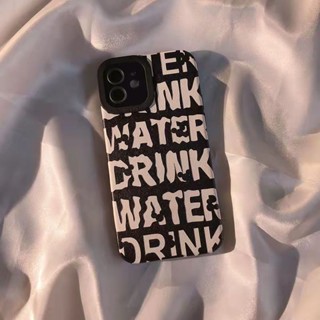 เคสโทรศัพท์มือถือหนังแกะ แบบนิ่ม ลายภาษาอังกฤษ สําหรับ iPhone 14 Promax 11pro Max 11 12 13 6 7 8Plus X Max 15promax