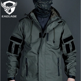 Eaglade เสื้อแจ็กเก็ตยุทธวิธี JT-QX2 กันน้ํา สีดํา สําหรับขี่รถจักรยานยนต์