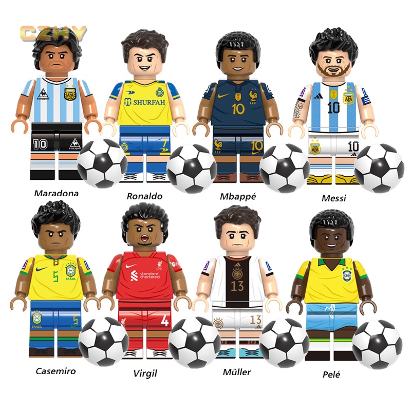 ฟิกเกอร์นักฟุตบอล-messi-mbappe-maradona-pele-casemiro-muller-van-dijk-ronaldo-ขนาดเล็ก-3-ดาว