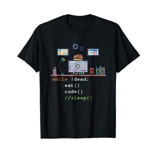 เสื้อยืดผ้าฝ้ายพิมพ์ลาย【hot tshirts】เสื้อยืดพิมพ์ลาย Python Programmer Eat Code เสื้อยืดสําหรับผู้ชาย2022