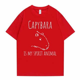 ขายเสื้อเด็กหญิง - Capybaraเป็นสัตว์วิญญาณของฉันCapybarasคนรักกราฟิกพิมพ์Tshirtตลกเสื้อยืดผู้ชายหลวมTs（S-5XL）