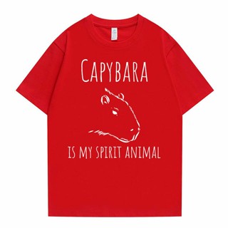 ขายเสื้อเด็กหญิง - Capybaraเป็นสัตว์วิญญาณของฉันCapybarasคนรักกราฟิกพิมพ์Tshirtตลกเสื้อยืดผู้ชายหลวมTs（S-5XL）