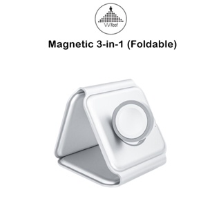 Wroof Magnetic 3-in-1 (Foldable) แท่นชาร์จไร้สายเกรดพรีเมี่ยม สำหรับ อุปกรณ์ที่รองรับMag (ของแท้100%)