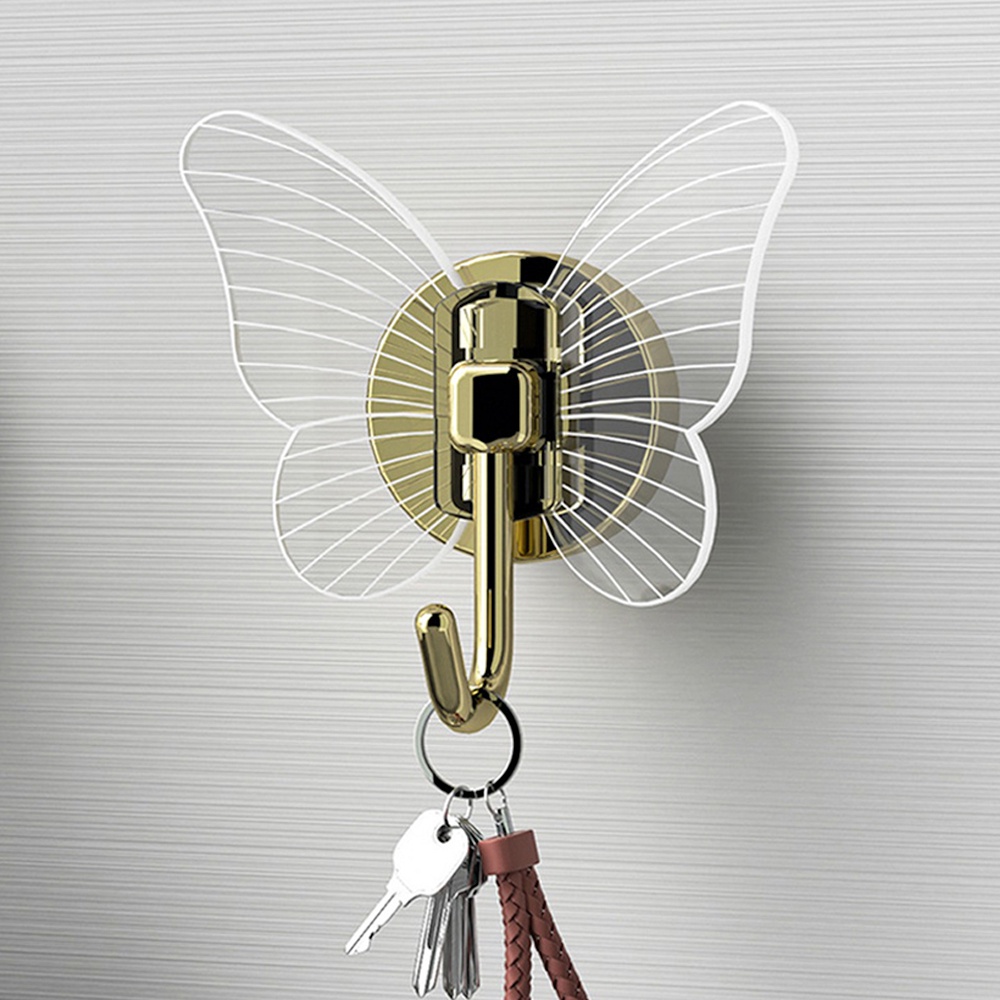 creative-light-luxury-butterfly-hook-bathroom-punch-free-wall-hook-ตะขอแขวนเสื้อผ้าไร้รอยต่อประตูทางเข้าโถงทางเดิน-strong-adhesive-hook-ame1-ame1