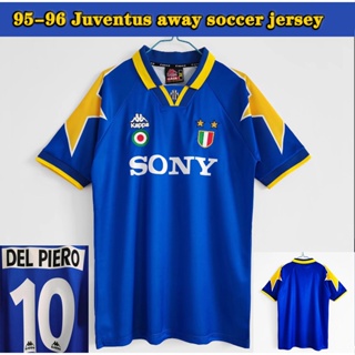 เสื้อกีฬาแขนสั้น ลายทีมชาติฟุตบอล Juventus 95 96 ชุดเยือน สไตล์เรโทร สําหรับผู้ใหญ่