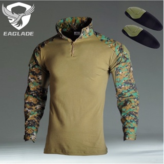 Eaglade เสื้อเชิ้ตยาว ลายกบยุทธวิธี YDJX-G2-HXLT In Jungle Digital ยืดหยุ่น ป้องกันข้อศอก