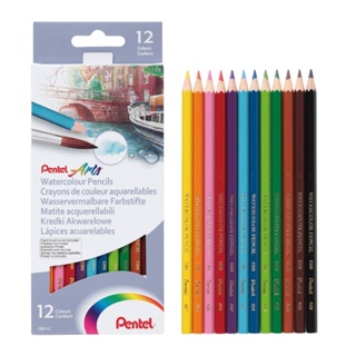 Pentel  สีไม้ระบายน้ำ 12 สี/กล่อง