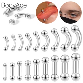 Bodyace จิวเจาะคิ้ว ลิ้น หู สเตนเลส ทรงโค้ง ขนาดใหญ่ 1 ชิ้น