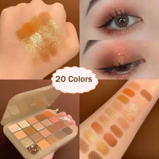 พาเลทอายแชโดว์ ชิมเมอร์ เนื้อแมตต์ กันน้ํา ติดทนนาน 20 สี