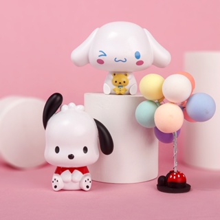 ตุ๊กตาฟิกเกอร์พลาสติก รูปการ์ตูนอนิเมะ Kawaii Sanrio Kuromi Cinnamoroll Pochacco ของเล่นสําหรับเด็ก