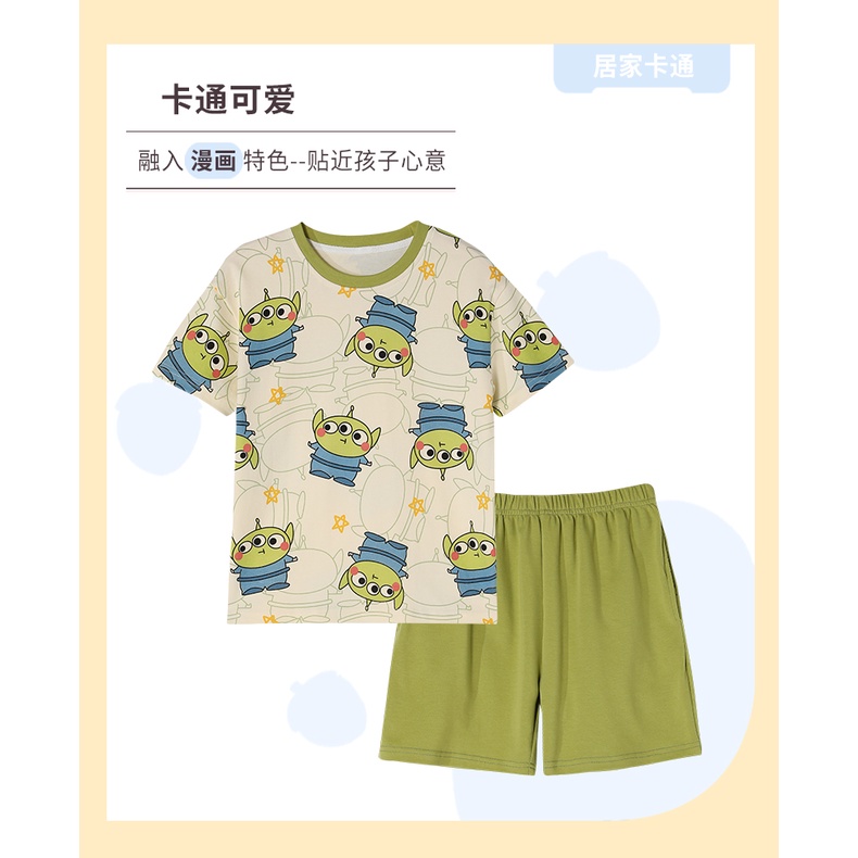 summer-new-little-monster-cotton-childrens-home-clothes-cute-cartoon-childrens-short-sleeved-pajamas