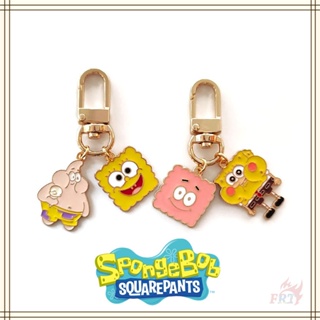 ✪ พวงกุญแจ ลายการ์ตูน SpongeBob SquarePants ✪ แหวนพวงกุญแจ โลหะผสม น่ารัก 1 ชิ้น (2 แบบ)