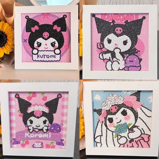 ชุดงานจิตรกรรมเม็ดบีด ทรงเพชร อะคริลิค ลายการ์ตูน Sanrio Kuromi Hello Kitty 5D ขนาด 17*22 ซม. สําหรับตกแต่งบ้าน DIY