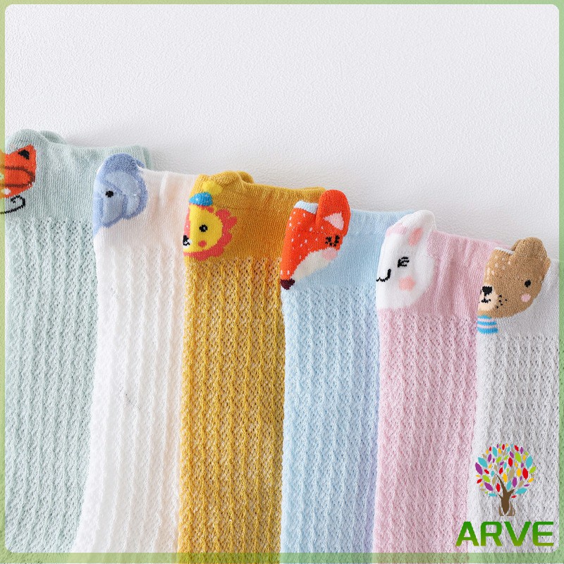 arve-ถุงเท้ายาว-ระบายอากาศได้ดี-สำหรับเด็ก-ดีไซน์ลายการ์ตูนน่ารัก-baby-socks