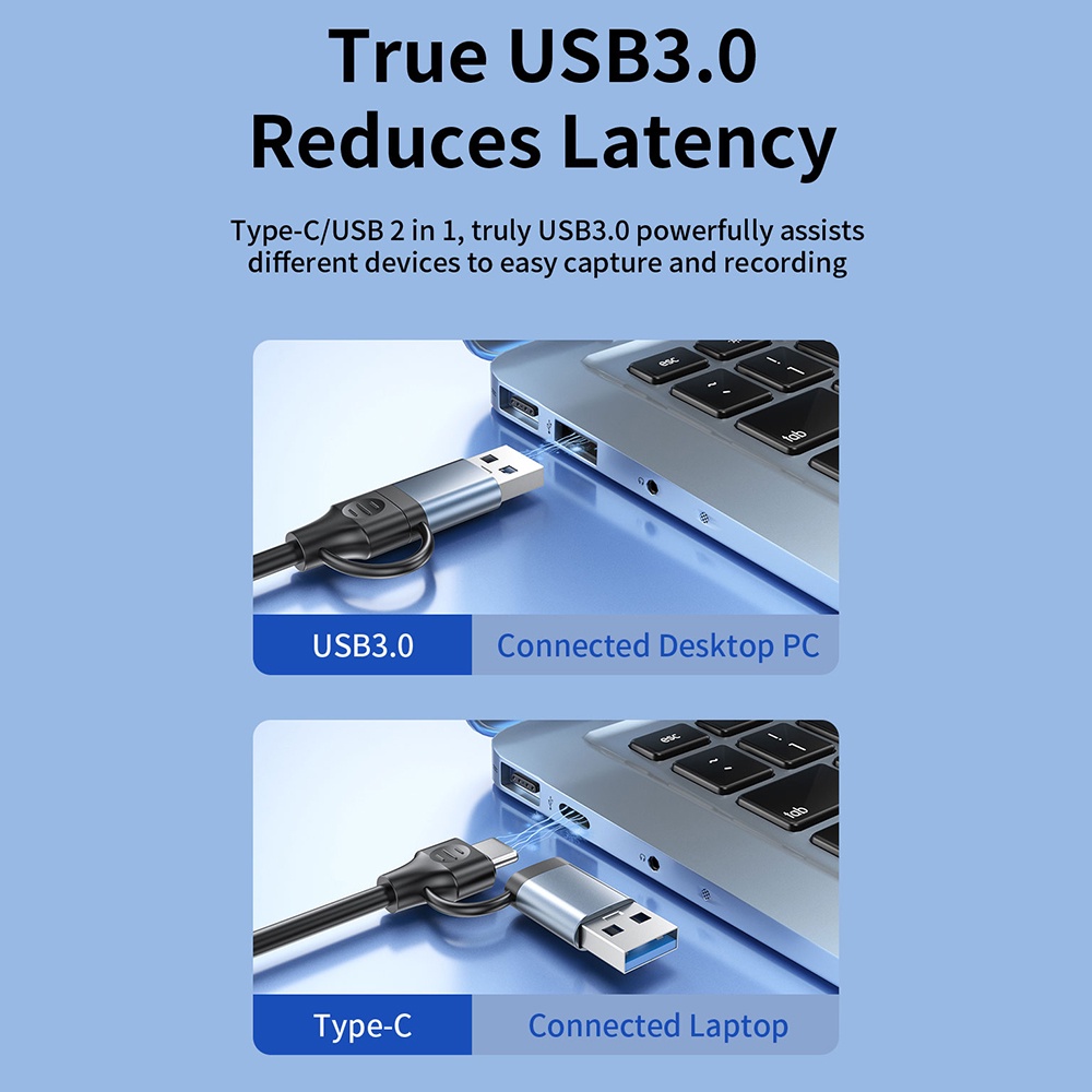 อะแดปเตอร์การ์ดจับภาพวิดีโอ-usb3-0-hdmi-เป็น-usb-c-การ์ดจับภาพเสียง-type-c-สําหรับเครื่องบันทึกวิดีโอสตรีมมิ่ง-เล่นเกม