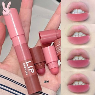 ลิปสติก ลิปกลอส เนื้อแมตต์ กันน้ํา ติดทนนาน สีชมพูนู้ด 4 สีใน 1 ชุด