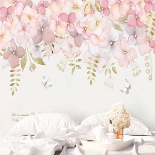 วอลล์เปเปอร์ติดผนัง ลายดอกไม้ สีชมพู สําหรับตกแต่งบ้าน ห้องนอน ห้องนั่งเล่น ห้องรับประทานอาหาร