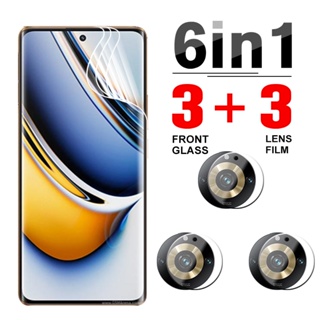 6in1 ฟิล์มไฮโดรเจลนิ่ม กันรอยหน้าจอ กันรอยเลนส์กล้อง สําหรับ Realme 11 Pro+ Realmi 11 Pro Plus Realme11 11Pro