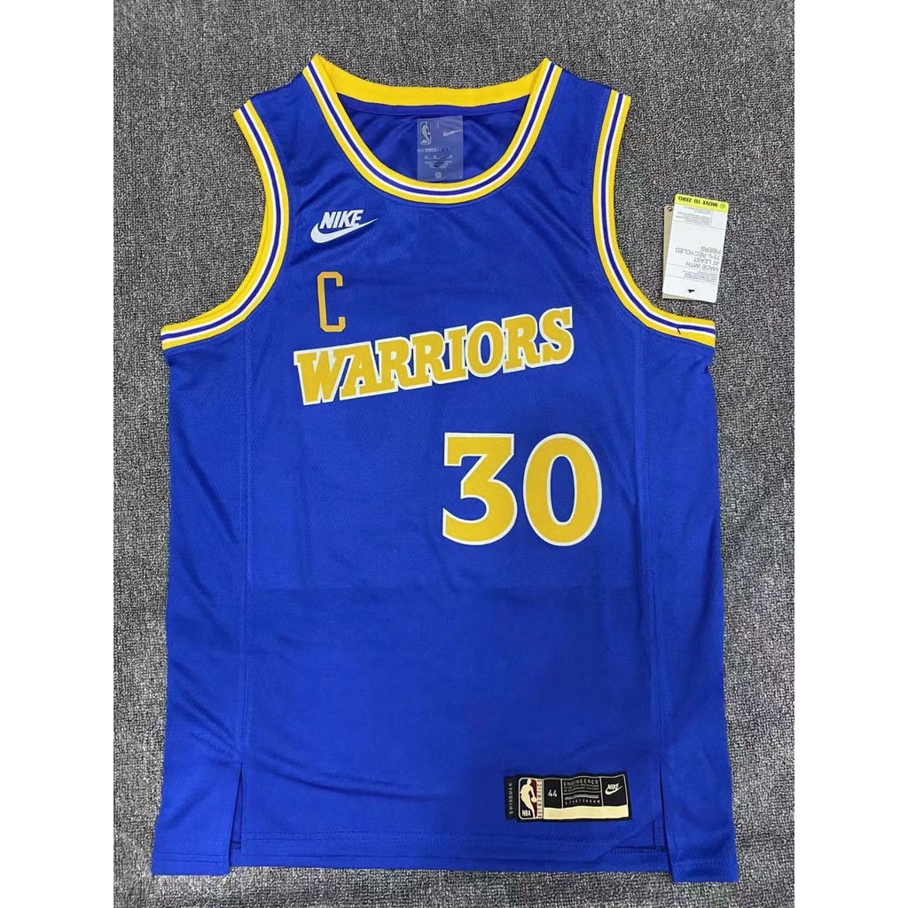 เสื้อกีฬาบาสเก็ตบอล-ปักลาย-nba-22-23-warriors-คุณภาพสูง-สีฟ้า-775137