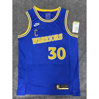 เสื้อกีฬาบาสเก็ตบอล ปักลาย NBA 22 23 Warriors คุณภาพสูง สีฟ้า 775137