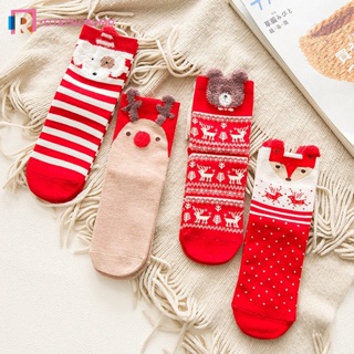 ถุงเท้า ลายการ์ตูน Merry Xmas สําหรับตกแต่งบ้าน เทศกาลคริสต์มาส Noel Navidad