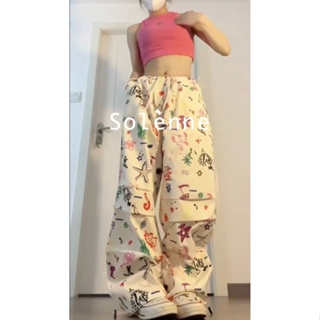 Solenne  กางเกงขายาว กางเกงคาร์โก้ Vintage Cargo pants 2023 NEW Style ins Beautiful fashion Chic A90M00O 36Z230909