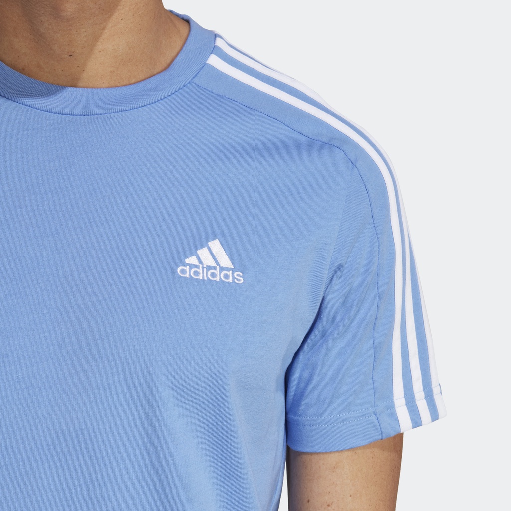 adidas-ไลฟ์สไตล์-เสื้อยืดผ้าซิงเกิลเจอร์ซีย์-essentials-3-stripes-ผู้ชาย-สีน้ำเงิน-ic9346
