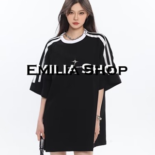 EMILIA SHOP ครอป เสื้อยืดผู้หญิง สไตล์เกาหลี A99J1D4