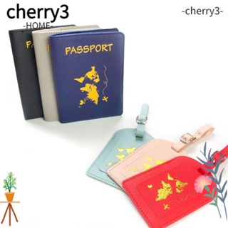 Cherry3 2 ชิ้น / เซต ปกหนังสือเดินทาง แฟชั่น เดินทาง แบบพกพา แท็กกระเป๋าเดินทาง