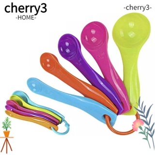 CHERRY3 ช้อนตวงชา กาแฟ น้ําตาล แบบพลาสติก ทนทาน พร้อมสเกล 1 2.5 5 7.5 15 มล. 3 ชุด