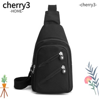 Cherry3 กระเป๋าคาดอก ผ้าไนล่อน สีพื้น น้ําหนักเบา แฟชั่นสําหรับผู้หญิง