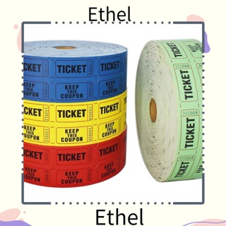 Ethel1 ตั๋วราฟเฟิล ตั๋วสนามเด็กเล่น ตั๋วงานอีเวนท์ สีพื้น กระดาษเคลือบ แบบพกพา บัตรกํานัล บัตรกํานัล ตั๋วสลาก ปาร์ตี้