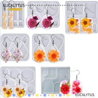 Eutus แม่พิมพ์ซิลิโคนเรซิ่น หลายขนาด สีขาว สําหรับทําเครื่องประดับ ต่างหู 7 ชิ้น