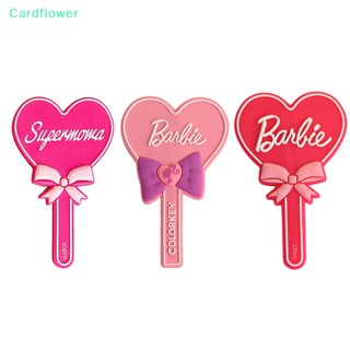 <Cardflower> กระจกแต่งหน้า แบบมือถือ รูปหัวใจ สีชมพู สําหรับตุ๊กตาบาร์บี้