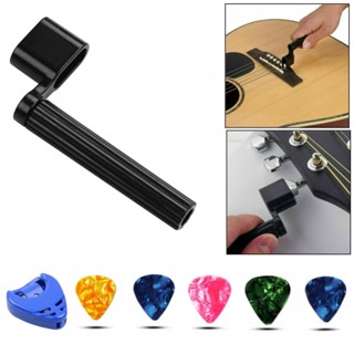 New Arrival~String Winder ABS Black Bridge Guitar Random Color With Plectrum Holder