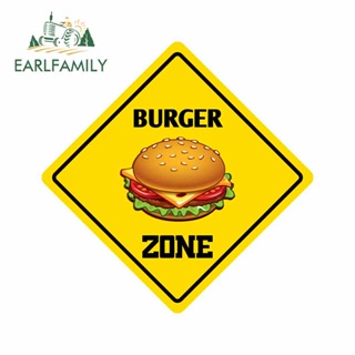 Earlfamily สติกเกอร์ไวนิล ลายกราฟฟิตี้ Burger Zone ขนาด 13 ซม. x 13 ซม. สําหรับตกแต่งรถยนต์