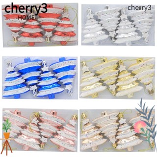 Cherry3 จี้พวงหรีด หลากสี สําหรับแขวนตกแต่งต้นคริสต์มาส 4 ชิ้น ต่อกล่อง