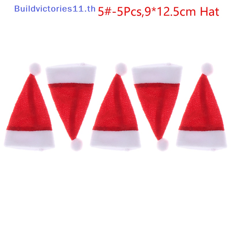 buildvictories11-ผ้าพันคอ-หมวกซานต้า-ขนาดเล็ก-สําหรับตกแต่งบ้านตุ๊กตา-1-ชุด