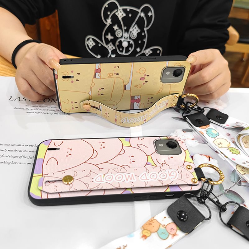 fashion-design-silicone-phone-case-for-nokia-c110-4g-wristband-anti-knock-phone-holder-oil-painting-cartoon-waterproof-cute