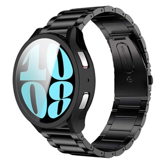 สายนาฬิกาข้อมือโลหะ พร้อมเคส สําหรับ Samsung Galaxy Watch 4 5 6 40 มม. 44 มม. Galaxy Watch 6 4 Classic 47 มม. 43 มม. 46 มม. 42 มม.