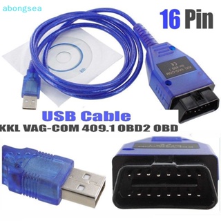 Abongsea เครื่องสแกนเนอร์วินิจฉัย สาย USB KKL VAG-COM 409.1 OBD2 OBD VCDS VW Audi Seat A++ Nice