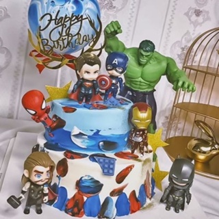 ตุ๊กตาฟิกเกอร์ Marvel Avengers Alliance Batman Spider Man Iron Man ของเล่นสําหรับเด็ก