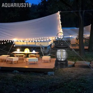  Aquarius316 โคมไฟ LED วินเทจแบตเตอรี่ดำเนินการแบบชาร์จไฟได้ Stepless Dimming Vintage แขวนโคมไฟตั้งแคมป์สำหรับโต๊ะ Garden