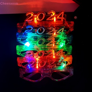 แว่นตากันแดด LED 2024 แบบกระพริบแสง สําหรับปาร์ตี้คริสต์มาส ปีใหม่