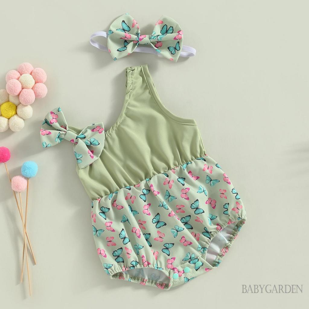 babygarden-0-18-เดือน-ชุดรอมเปอร์-แขนกุด-พิมพ์ลายกระต่าย-ผีเสื้อ-ดอกไม้-พร้อมที่คาดผม-สําหรับเด็กผู้หญิง