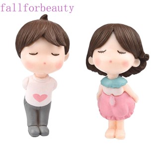 Fallforbeauty โมเดลตุ๊กตาคู่รักขนาดเล็กสําหรับตกแต่งสวนถาด