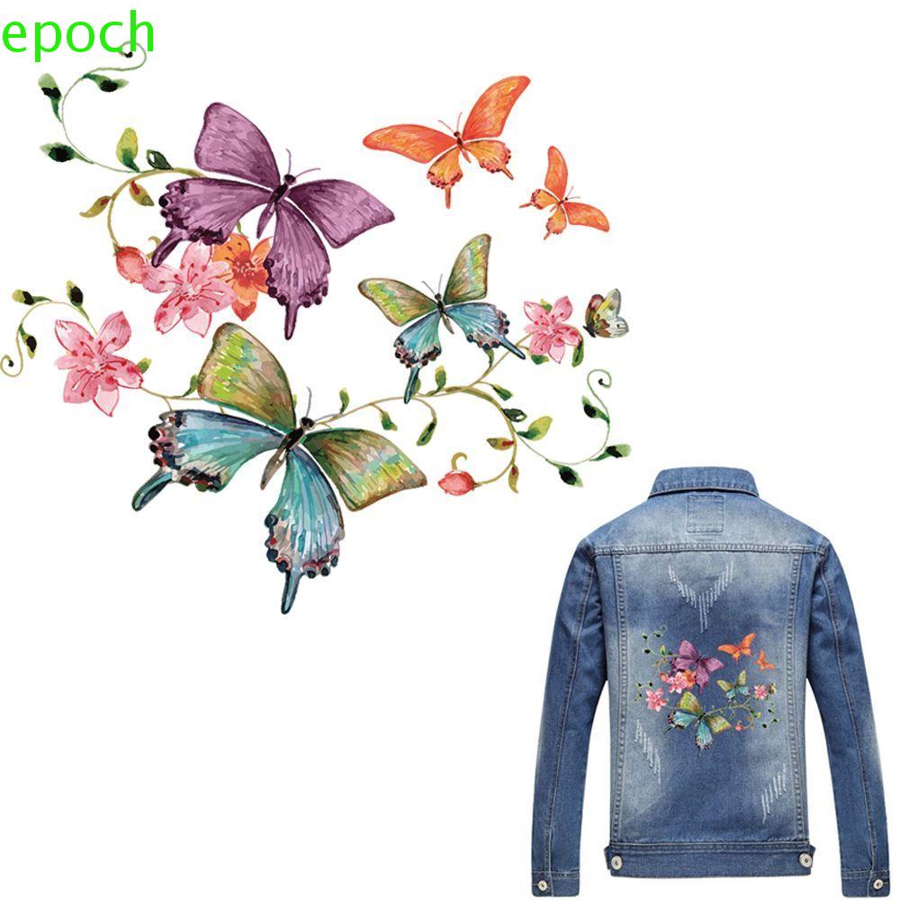 epoch-แผ่นสติกเกอร์-ลายผีเสื้อ-ดอกไม้-รีดร้อน-ซักทําความสะอาดได้-สําหรับติดตกแต่งเสื้อยืด-ชุดเดรส
