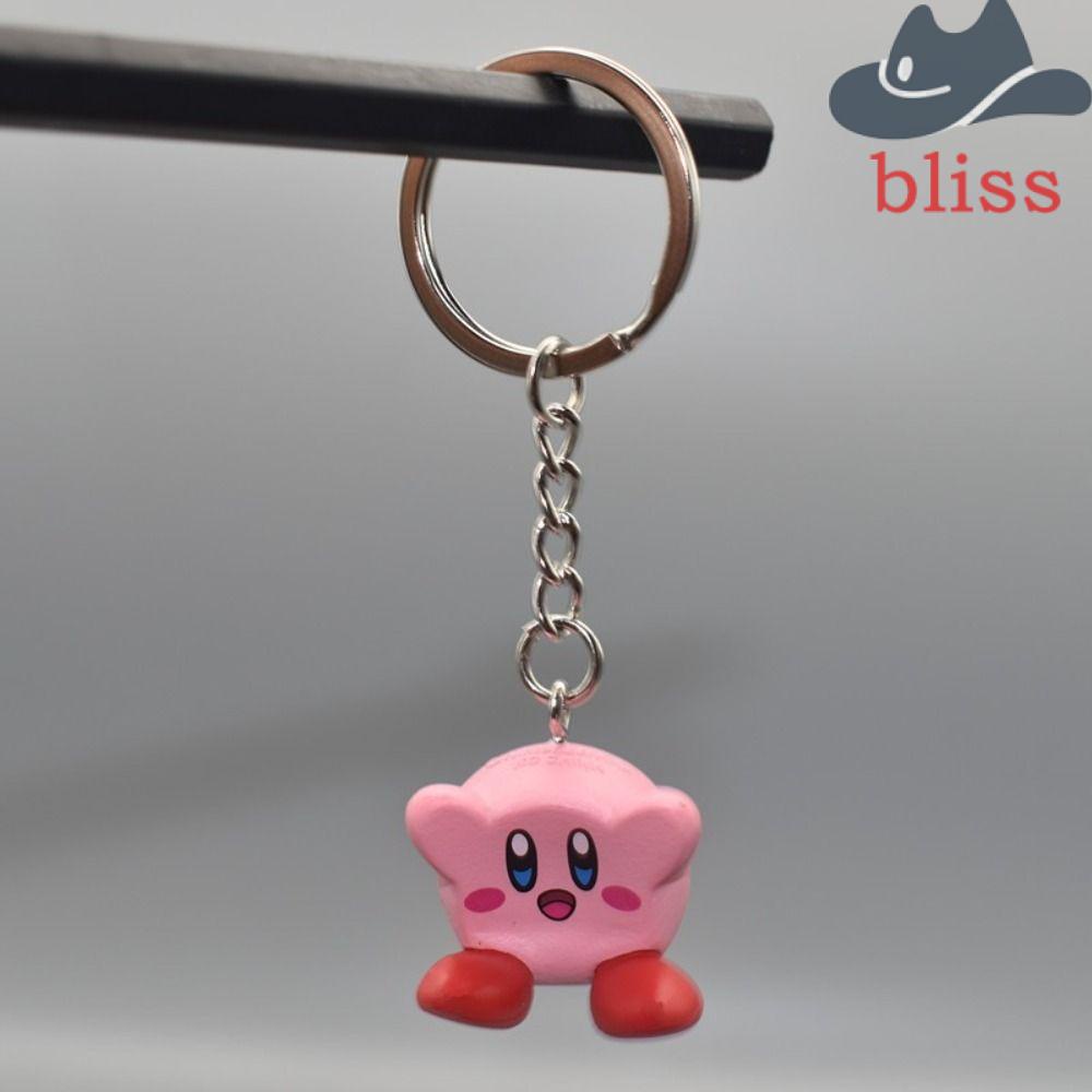 bliss-star-kirby-keyring-creative-fashion-child-gift-kids-dolls-ornament-key-holder-dolls-pendant-bag-charms-anime-games-cartoon-key-chain